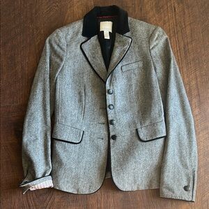 Banana Republic Heritage Gray Blazer with Black Trim